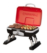 Signature grill flavor is yours wherever and whenever you want it. The compact and extremely portable design of this powerful gas grill makes it the perfect companion for any occasion, heating up in less than 4 minutes with ample space to serve up something sensational. 3-year warranty. Model CGG-180T.