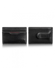 Soft, full-grain Napa leather brings a luxurious touch to your every day with this superior money clip from Tumi.