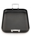 Confident cooks look no further-Emeril's hard-anodized double burner grill pan comes into the kitchen & creates a whole new order. Designed with a heavy-duty exterior and nonstick interior, this essential traps in heat and moisture for tender, absolutely delicious meals. Lifetime warranty.