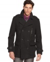 Sharpen your style with this modern take on the classic pea coat from INC International Concepts.