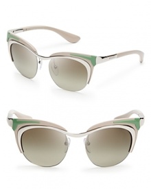 Prada's fashion statement cat eye sunglasses are definitely runway ready and certainly worthy of your inner supermodel.