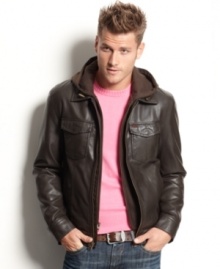 Rock that Top Gun look. This hooded jacket from Levi's lets you live life in the fast lane.