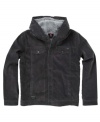 Stay warm in sleek rugged style with this sherpa lined hooded corduroy jacket by Quicksilver.