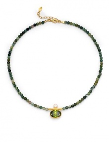 THE LOOKGreen agate beadsPearl detail22k goldplated sterling silver pendantFaceted emerald spinel pendantLobster clasp with metal logo charmTHE MEASUREMENTPendant length, about ¾Length, about 18½ORIGINImported