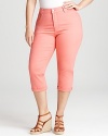 Not Your Daughter's Jeans Plus Size Fiona Cuff Crop Jeans in Coral Reef