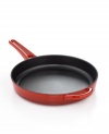 Cast iron changes everything! This classic kitchen fave heats up quickly & evenly for flavorful results and a truly seasoned approach to cooking. In a striking hue, this professional pan offers the perfect space for grilling, frying, searing & more. Lifetime warranty.