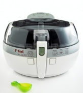 Healthy fried food? It's no longer an oxymoron with T-Fal's ingenious Actifry low-fat cooker! Make French fries, chili, risotto, gumbos, stir fry, seafood and even yummy desserts with just a tablespoon or two of your favorite oil. With easy cleanup and a safe design, it's a foolproof way to add excitement to dinner. One-year limited warranty. Model 439065.