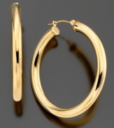 Let your style take off with these gorgeous hoop earrings crafted in polished 14k gold. Approximate diameter: 1-1/4 inches.