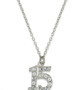 The perfect way to celebrate her 15th birthday. Giani Bernini's pretty Quinceanera pendant features the number 15 in sparkling crystal and sterling silver. Approximate length: 18 inches. Approximate drop: 1/2 inch.