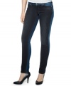 An awesome, two-tone wash takes Levi's signature Demi Curve skinny jeans to the next dimension in cool.