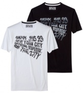 Suit up. Make this DKNY graphic t-shirt part of your urban uniform and pair it with a fresh pair of jeans.