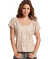 From the beaded accents to the ladylike lace, this top from Eyeshadow masters feminine style!