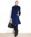 Anne Klein's wool-blend coat offers sleek style and warmth for the season. Tapered button placements and a tailored silhouette are fantastic design features that make this a polished winter look.