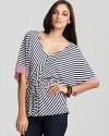 Ella Moss Top - Wren Striped Tie Waist