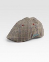 A distinguished plaid pattern with remarkable stitching sets the tone for this traditional driver cap.Brim, about 298% polyester/2% lycraDry cleanImported