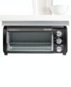 Toaster ovens can put quite a strain on counter space. Fortunately, Black & Decker has a solution! This under-cabinet toaster oven is a fully functional appliance, complete with toast and bake functions and enough capacity for 4 slices of toast or a 9 pizza. One-year limited warranty. Model TROS1500B.