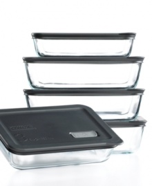 Constructed with leak-proof, airtight seals, these BPA-free plastic containers keep food fresher for even longer. The no-leak lids eliminate messy drips and spills, making them perfect for soups, salsas and other sauces, and feature a microwave vent for fast heat-up. 2-year limited warranty.