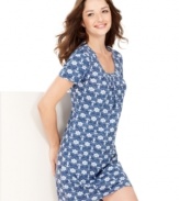 Sail away into sleep in this high-seas inspired sleepshirt by Nautica. An effortlessly adorable way look cute while keeping comfortable.