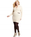 Enjoy the chic comfort of Pink Rose's plus size sweater dress, crafted from a cable knit.