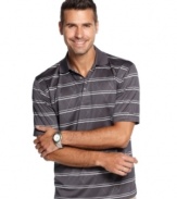 Tee off your look with this striped polo shirt from Champions Tour, with performance wicking to keep your look fresh in warm conditions.