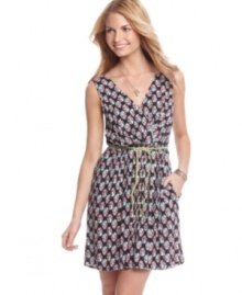 A braided belt adds colorful fun to this a-line frock from American Rag – a cool, printed addition to your arsenal of day dresses!