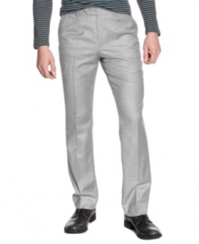 Silver fox. Go gray all the way with these sleek straight-leg pants from American Rag.