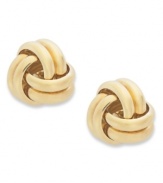 Style takes shape. Giani Bernini's stud earrings are set in 24k gold over sterling silver and feature a postmodern double-knot design for added appeal. Approximate diameter: 3/8 inch.