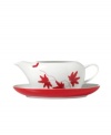 Sprinkle your table with vibrant red flowers with the light and breezy Pure Red gravy boat from Mikasa. The classic shape makes this dinnerware and dishes collection ideal for everyday use while the airy, organic design also makes a festive dinner party set.