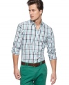 This plaid shirt from Hugo Boss BLACK gives you a hip and preppy break from your normal pattern.