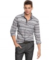 Tribal patterns are in this season, rock the trend in this handsome Bar III button down.