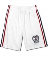 Challenge on the court or cruise around off it in style with these athletic shorts from Tommy Hilfiger. (Clearance)