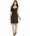 INC's dress works a vintage-inspired polka dot print into a feminine, of-the-moment silhouette to stylish effect!