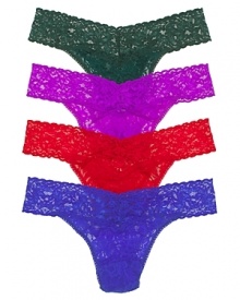 A soft stretchy lace original style thong with a thick signature lace waistband in new fashion colors!