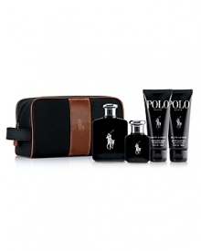 TRAVEL THE WORLDWith this exclusive Polo Ralph Lauren fragrance travel bag. Includes a 4.0 oz. Eau de Toilette Spray, 2.0 oz. Eau de Toilette Spray, 3.4 oz. After Shave Balm and 3.4 oz. Shower Gel.Yours for only $82.00A $196.00 Value