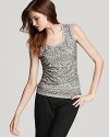 Illuminate your every day in this Lafayette 148 New York stretch cotton tank, scattered with sequins for trend-right style from the office to after hours.