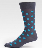 Remarkably soft, in a fine cotton knit finished with a neon polka-dot pattern.Mid-calf height80% cotton/20% polyamideMachine washMade in Italy