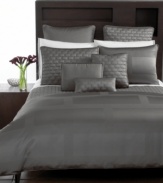 Sleek and sheen with modern flair, this Hotel Collection quilted king sham has a rectangular quilted pattern on its surface with a corded edge and is finished with a gusset structure.