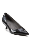 Sweet and low-heeled, Stuart Wetizman's point-toe pumps work it, in or out of the office.