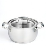 Cure what ails you with a serving of fresh, sumptuous soup. This pot's beautiful bell-shaped body, made of durable stainless steel, enhances heat and moisture circulation for extraordinary results. Limited lifetime warranty.