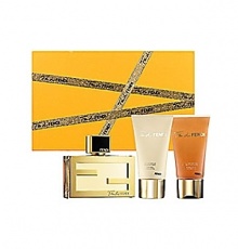 This set includes a 2.5 oz. Eau de Parfum, 2.5 oz. Body Lotion, 2.5 oz. Shower Gel.