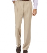 Timeless style, classic comfort. These double pleated Tasso Elba dress pants were crafted in a lightweight, comfortable blend and make a great addition to your workweek rotation.