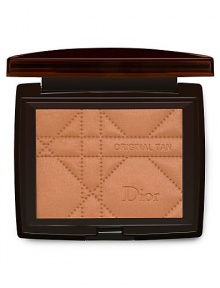 Just in time for resort season.The first bronzing powder that actually works to improve skin color and quality for a natural, vacation-fresh, tanned look, all year long. Formulated with Dior's exclusive Sun Minerals Technology, new Original Tan blends seamlessly with your skin. Silky smooth and flawless. Four sunkissed shades stamped in Dior's famous cannage quilt pattern in gleaming black compacts. So sun-sational. So Dior. 