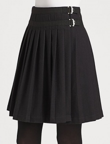 An undeniable Burberry Brit take on the kilt skirt. This version features classic pleats.Pleated designFully linedAbout 19 long80% wool/20% nylonDry cleanImported Model shown is 5'10 (177cm) wearing US size 4. 