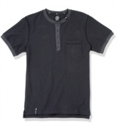 Basics training. Get your casual wardrobe down pat with this short-sleeved henley shirt from LRG.