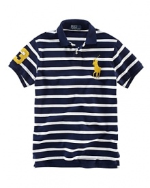 Polo Ralph Lauren Custom-Fit Short-Sleeved Stripe Mesh Polo