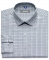 Check it down-stay in the game with this slim-fit dress shirt from Kenneth Cole Reaction.