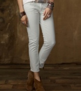 Its sorbet shade makes it look sweet enough to eat, but thanks to its sexy, skinny fit, Denim & Supply Ralph Lauren's cropped stretch jean is tough enough to create even the edgiest ensembles.