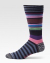 A soft blend of Peruvian pima cotton meets energizing stripes.Mid-calf height70% pima cotton/29% nylon/1% Lycra®Machine washImported