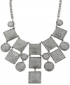 Let your personal style take shape with this frontal necklace from Haskell. Crafted from hematite-tone mixed metal, the necklace is adorned with accented beads for postmodern appeal. Approximate length: 15 inches + 5-inch extender. Approximate drop: 3-1/2 inches.