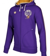 Trendy fleece hoodie by adidas designed for the LA Lakers biggest fan. Makes a great gift.